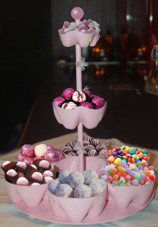 handgemachte plastische Projekte süßigkeiten ständer rosa