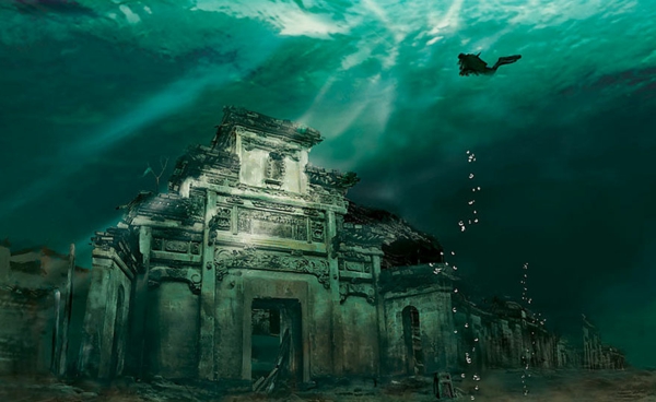 herrenlos Ort unterwasser stadt china