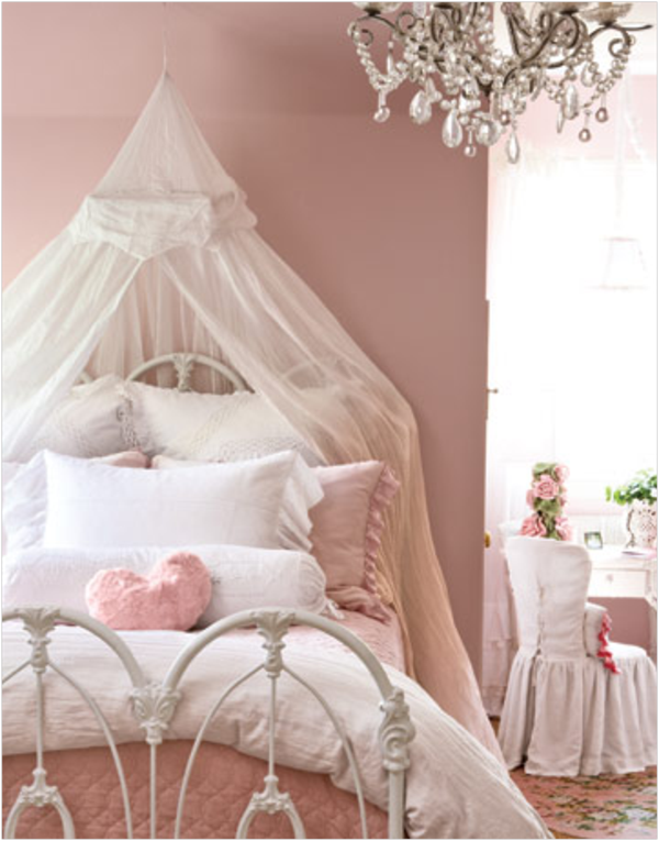 toll altmodisch Mädchenzimmer rosa baldachin