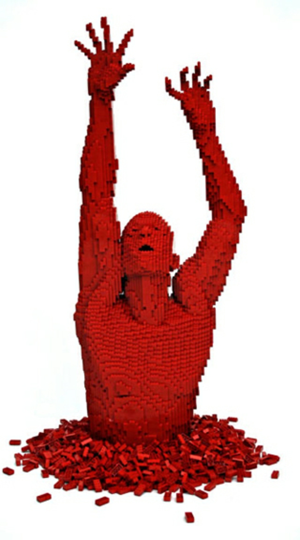 unglaublich LEGO Kunstwerke rot mensch bausteine