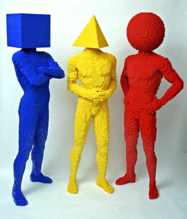 unglaubliche LEGO Kunstwerke quadrat dreieck kreis rot gelb blau
