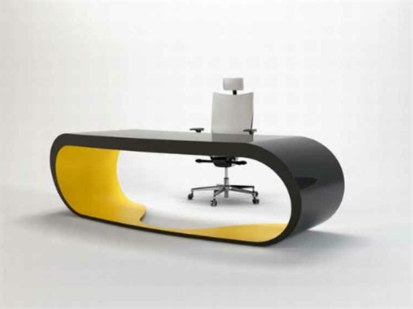 Büro Schreibtisch gelb stuhl