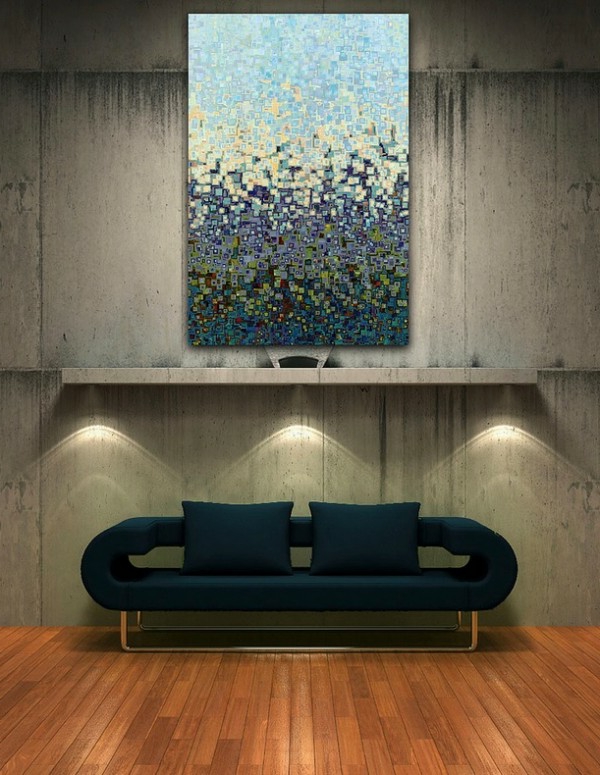 Dekoration modernen Kunstwerken couch regale