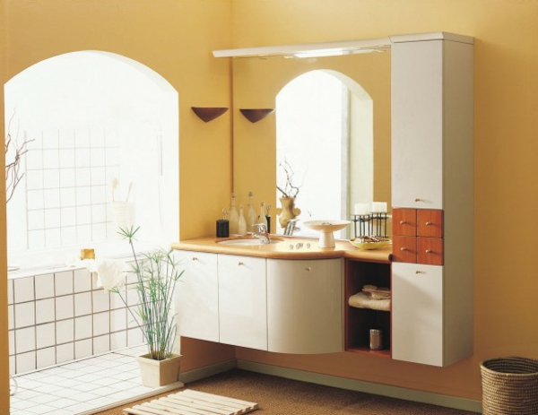 Elegant Badezimmer orange waschbecken