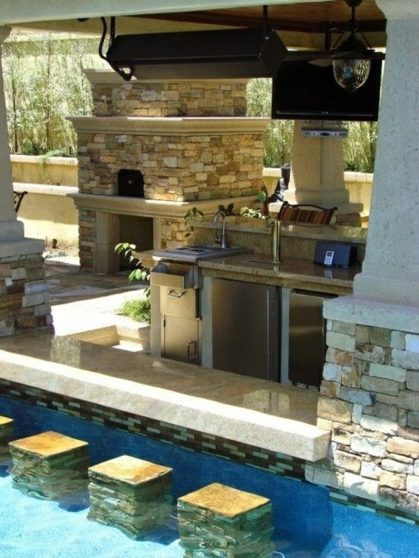 Tolle Küchen Designs im Freien schwimmbecken steine