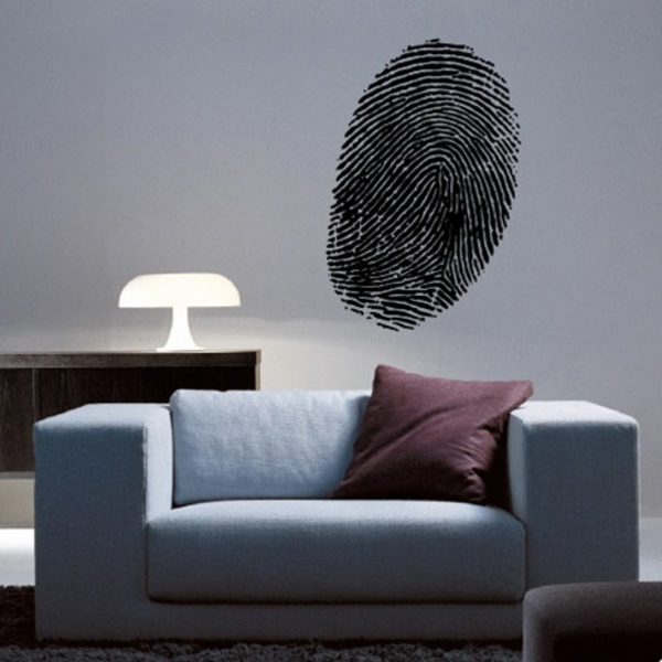 cool und interessant Wandstickern lampe grau couch