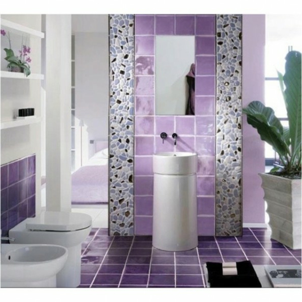 lila stil badezimmer toilette regale