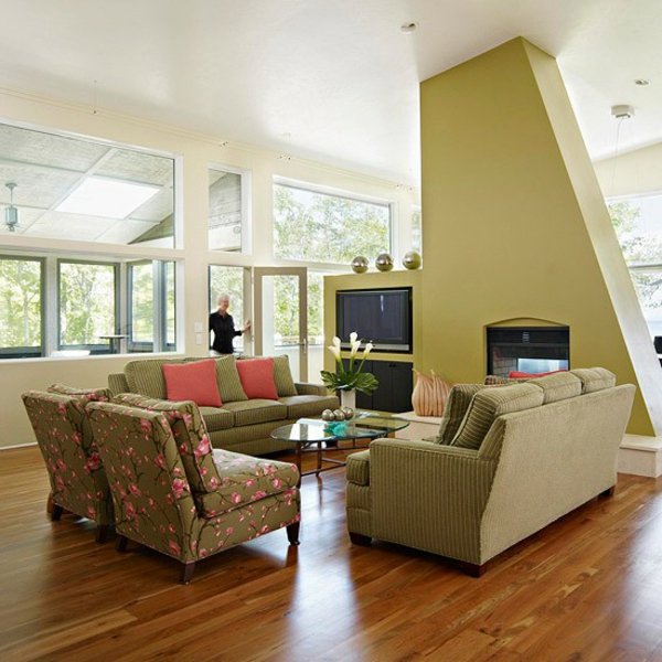 stilvoll Wohnzimmer couch tisch sofa grün