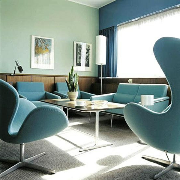 stilvoll Wohnzimmer grün couch