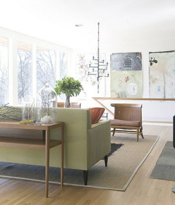 stilvoll Wohnzimmer grün tisch bild