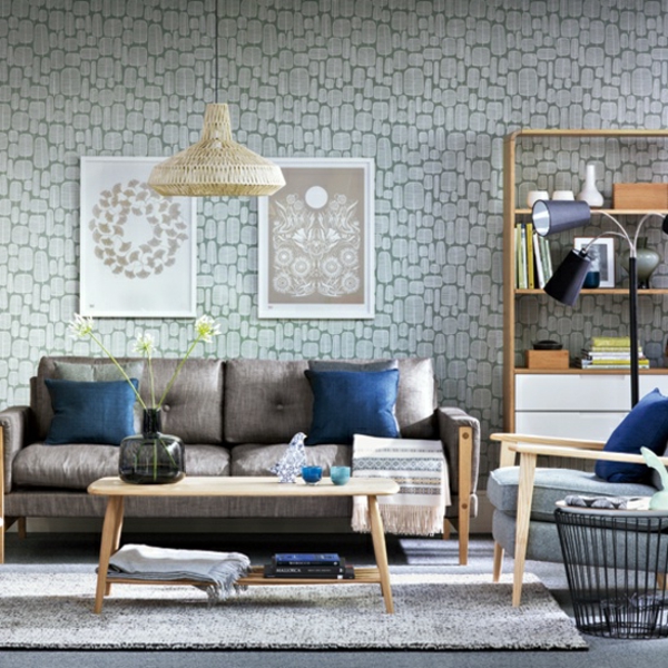 stilvoll Wohnzimmer regale tisch couch bild