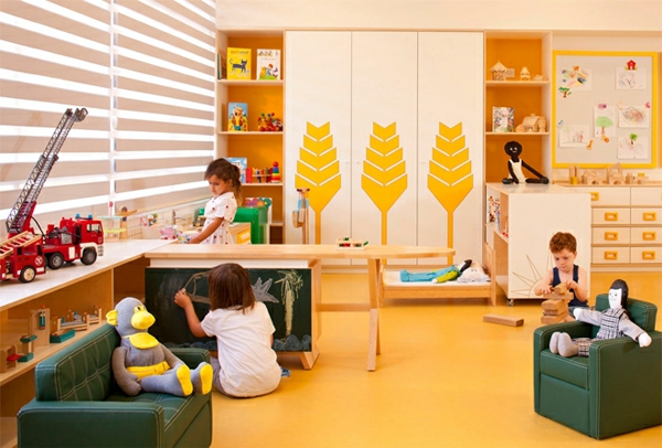 Erstaunlich Kinder Räume gelb sofa tisch