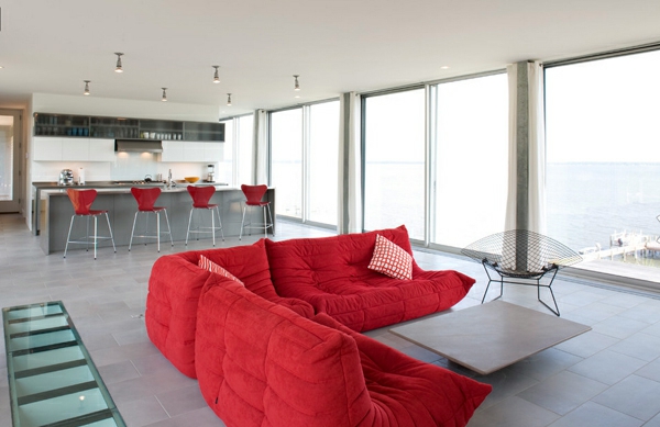 Modern Draht Akzente rot couch