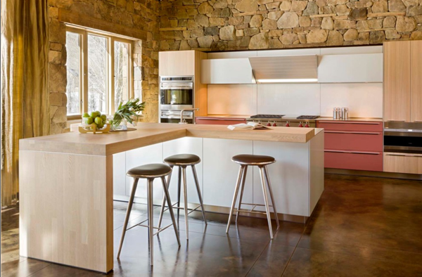 Modern rustikale Interiors barhocker kücheninsel