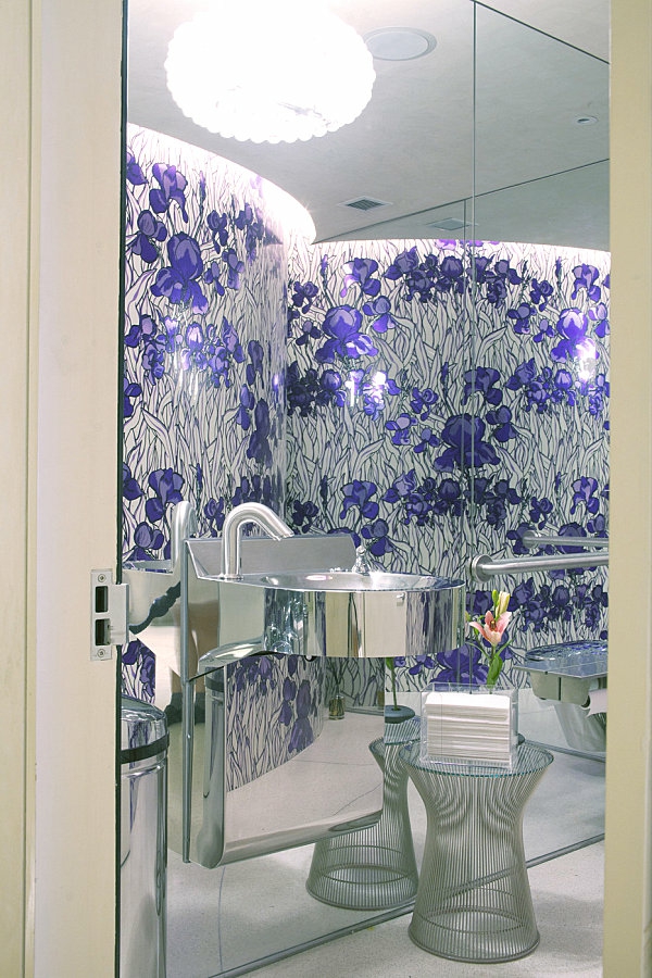 Moderne Badezimmer Designs lila waschbecken hocker