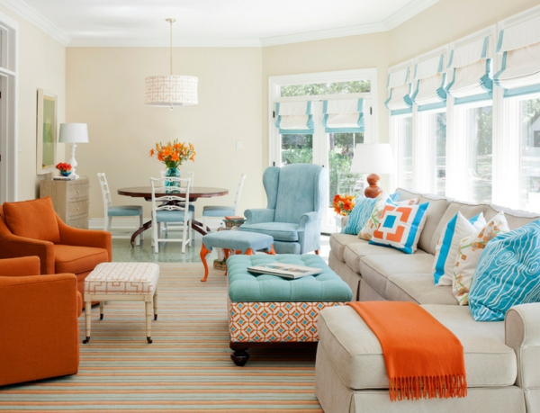 tolle Farbkombinationen couch sofa orange