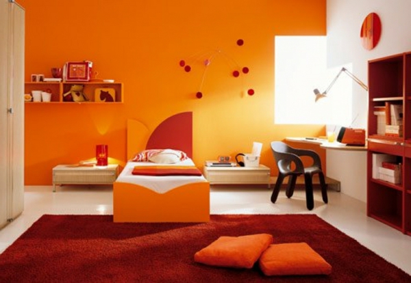 orange moderne wandfarben inspirationen