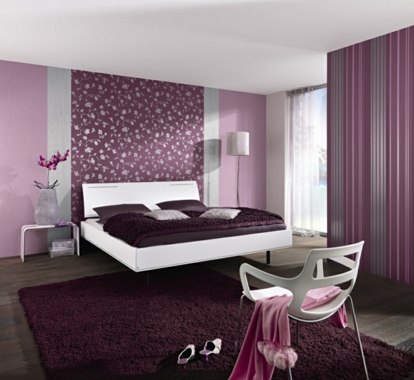 farbideen schlafzimmer rosa lila farbton