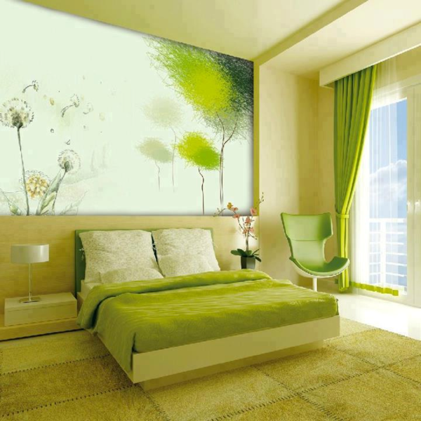 grünes schlafzimmer inspirierende ideen