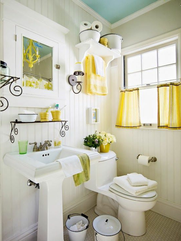 kleines bad inspirierende badideen gelbe dekoelemente