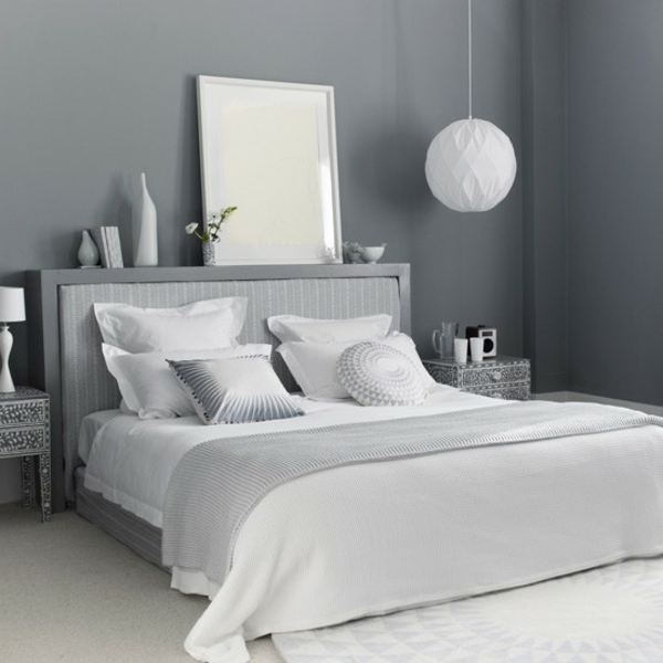 wandfarbe grautöne schlafzimmer graue wände