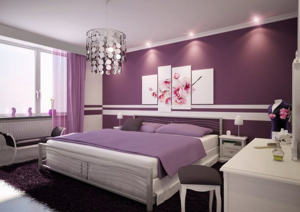 schlafzimmer wandfarben ideen lila