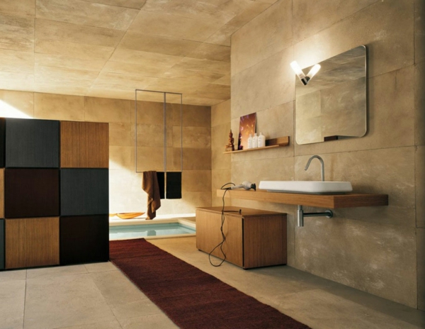 moderne badezimmer ideen in braunen tönen