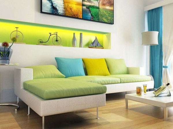 farbideen wohnzimmer helle wandgestaltung