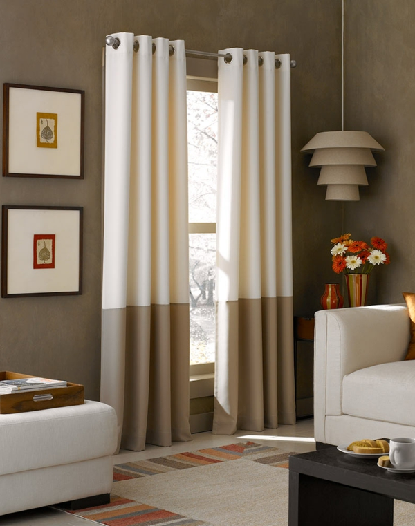gardinenvorschläge schönes design kombination von zwei farben