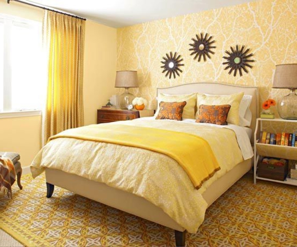 gelbes schlafzimmer inspirierende ideen