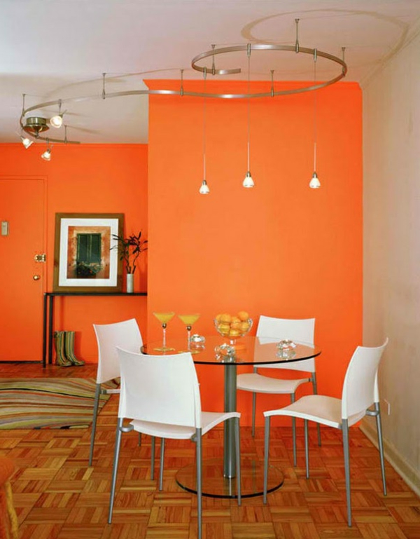moderne esszimmer gestaltung orange