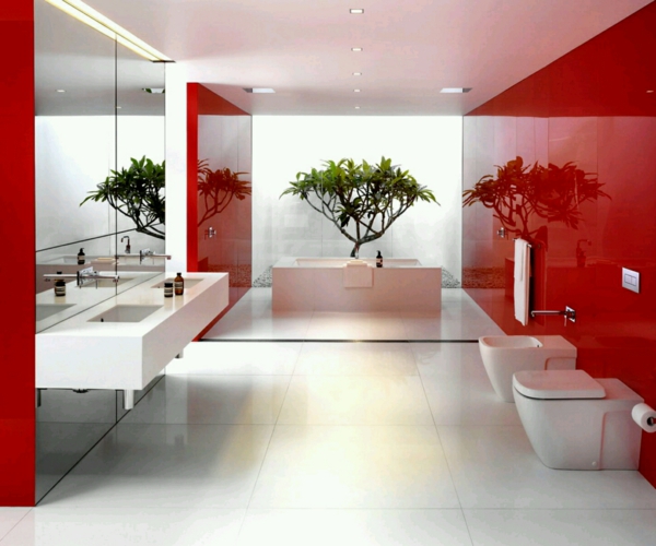 moderne badezimmer ideen rote interieurelmente