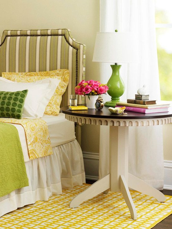schlafzimmer farbgestaltung gelb grün