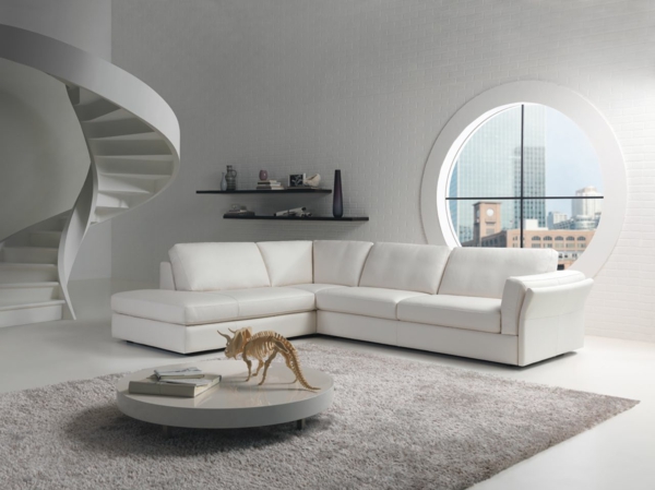 äußerst modernes wohnzimmer in weiß