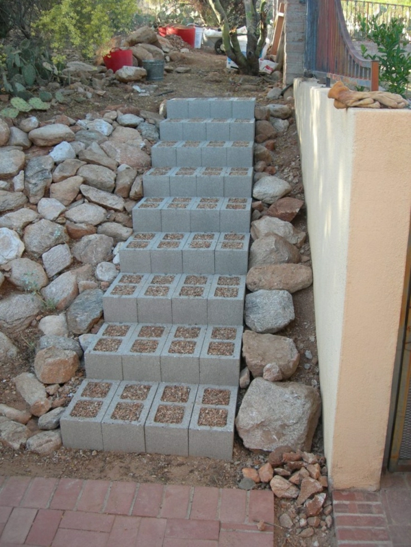 gartentreppe selber bauen mit betonsteine
