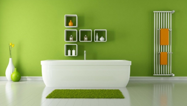 grüntöne wandfarbe inspirierende ideen für das badezimmer