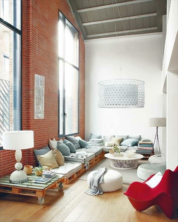 sofa aus paletten für einen originellen wohnzimmerlook