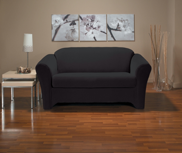sofa stretchbezug in schwarz
