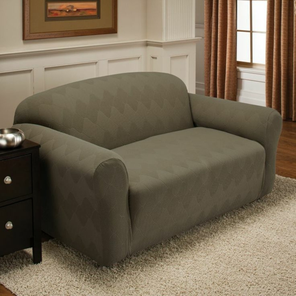 sofa stretchbezug mit grafischen muster