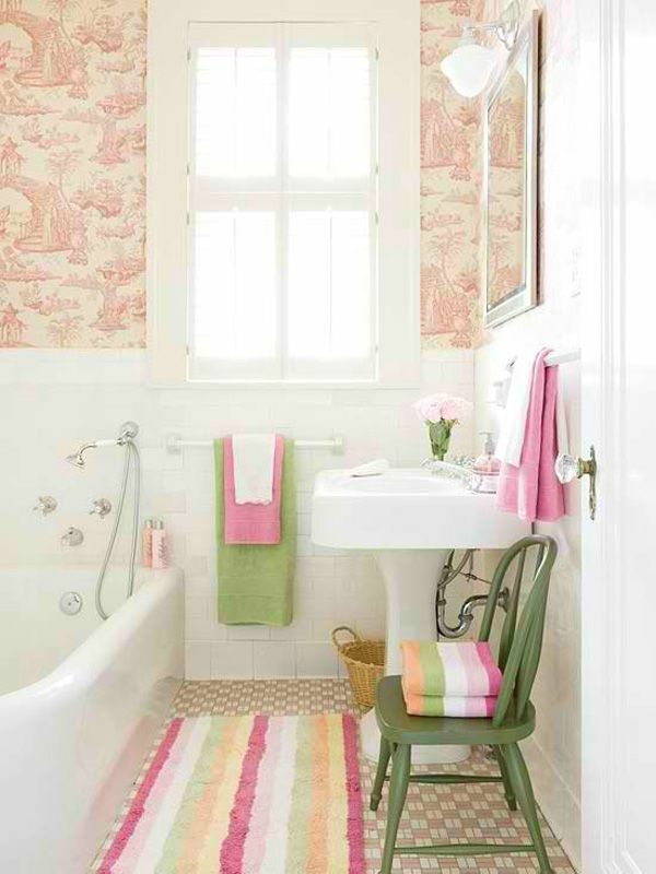 badezimmer design ideen mit tapeten