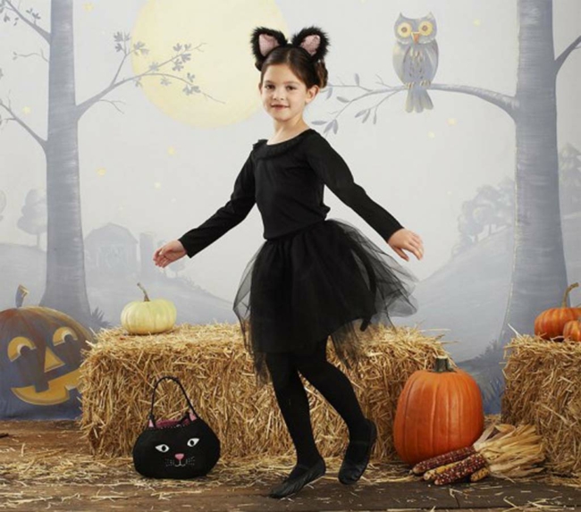 kinder halloween kostüme schwarze katze halloween verkleidungen