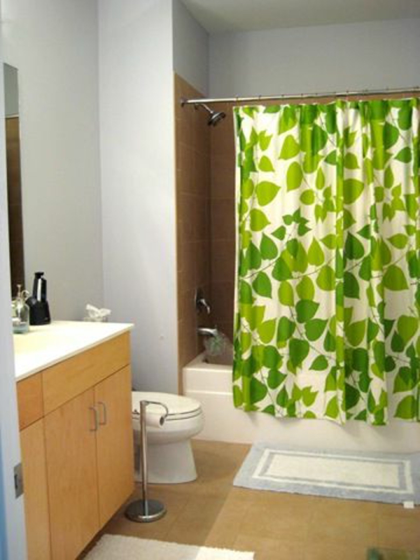 marimekko duschvorhang grüne blätter