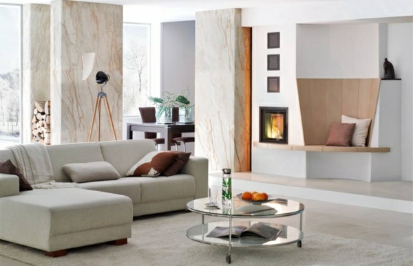 moderne kachelöfen wohnzimmer gestalten möbel kamin