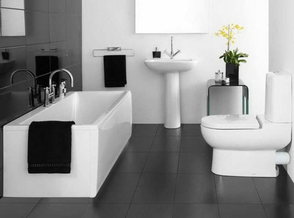 schwarz.weiße badezimmer design ideen