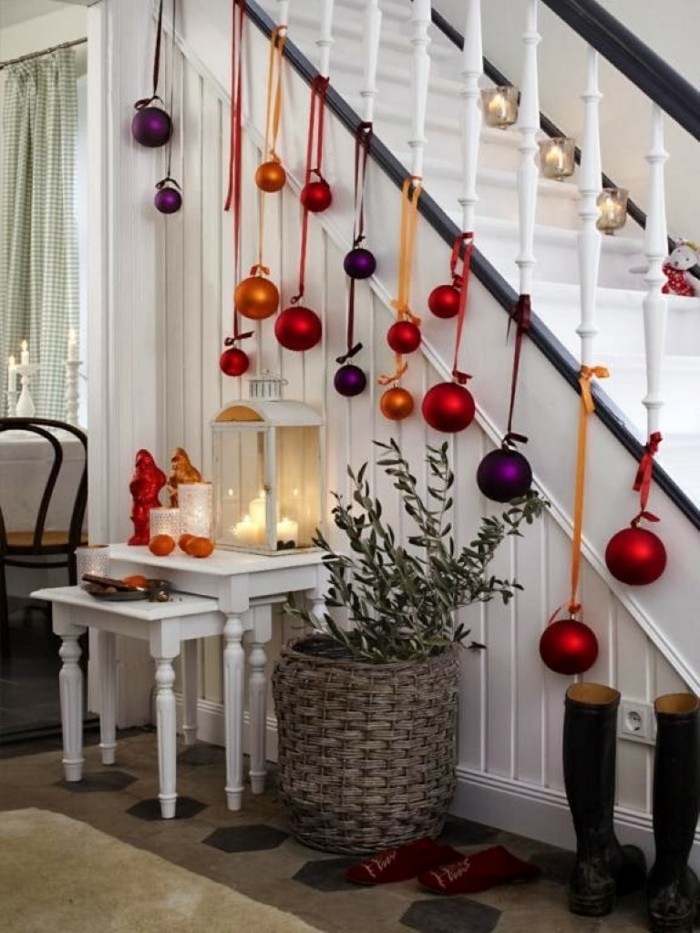 treppenhaus dekorieren dekoideen weihnachten