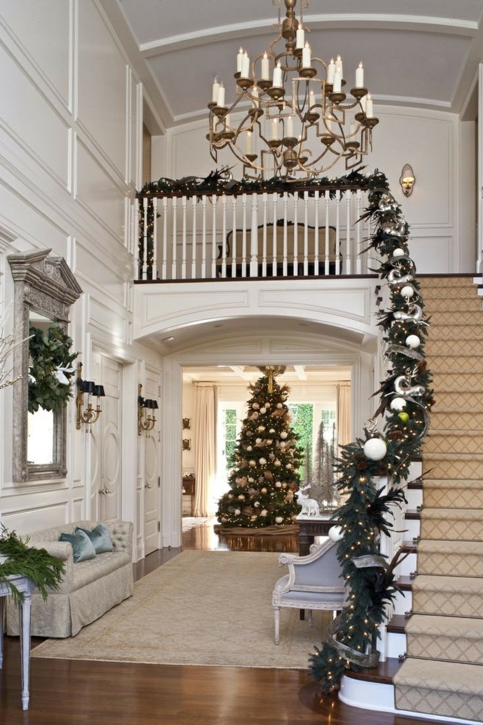 basteltipps dekoideen weihnachten treppenhaus dekorieren