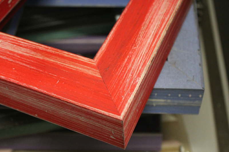 Bilderrahmen kaufen Materialien Holz Bilderrahmen rot