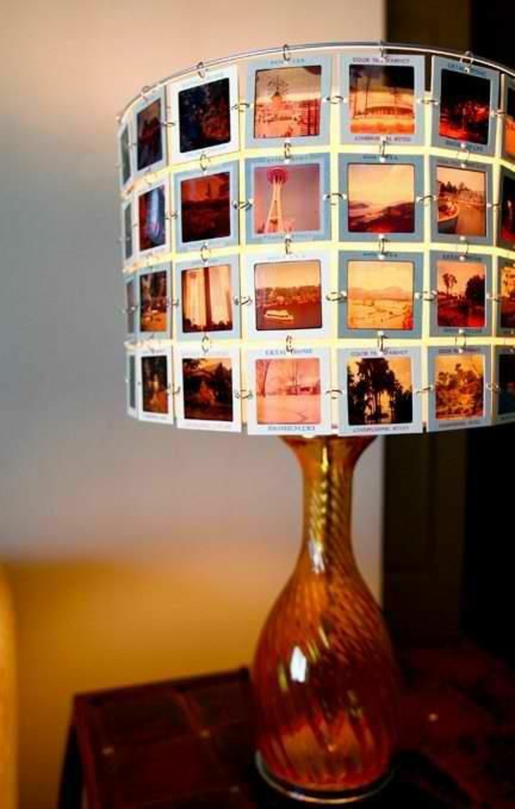 Lampenschirme selber machen DIY Lampenschirm aus Negativfilm