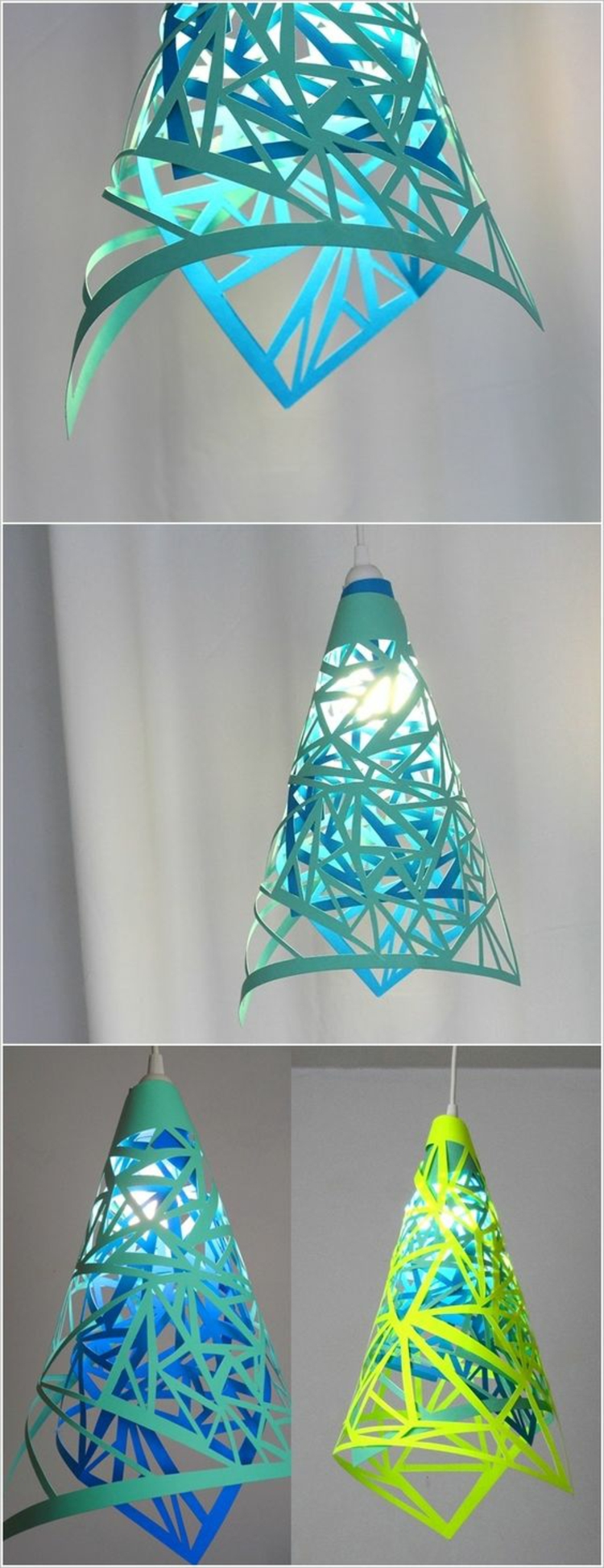 Lampenschirme selber machen kreative Bastelideen aus Papier