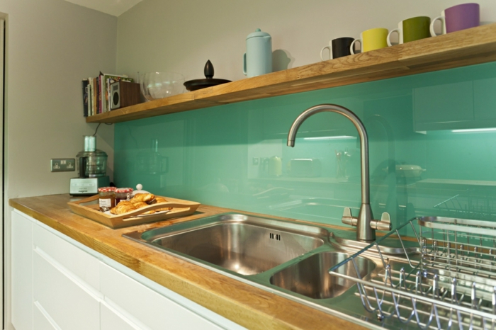 wandverkleidung küche küchenrückwand aus glas